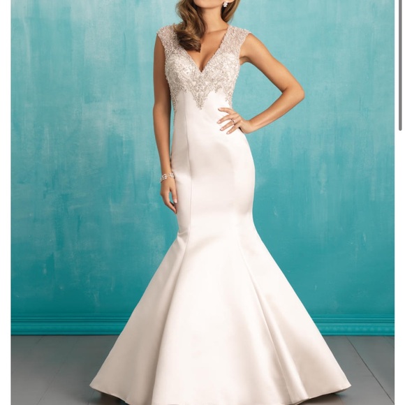Allure Bridals Dresses & Skirts - Allure Bridals wedding dress fit and flare satin mermaid style Ivory 4